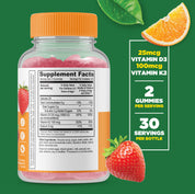 Lifeable Vitamin D3 + K2 Gummies for Kids - Great Tasting!