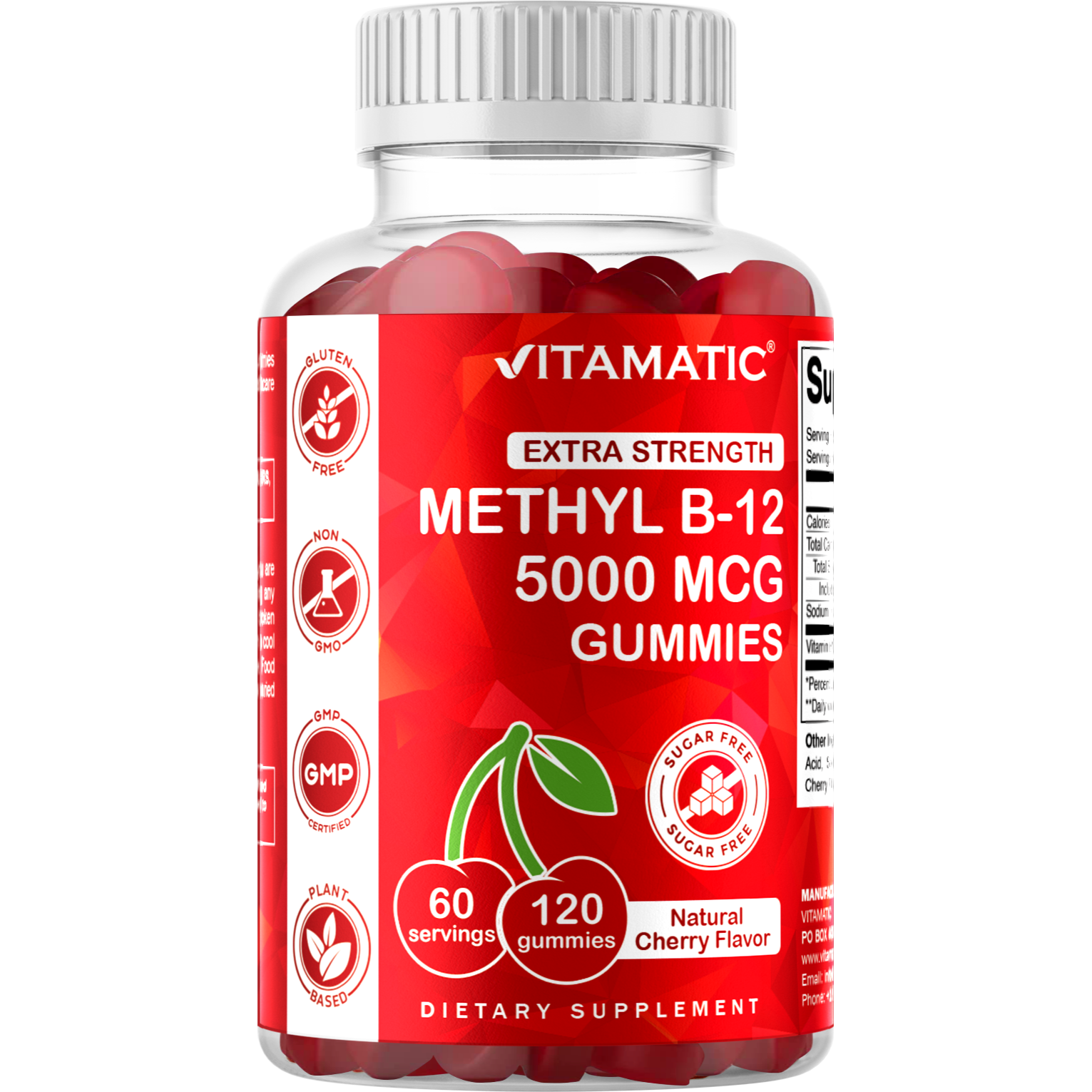 Vitamatic Vitamin B12 5000mcg (Methyl B12) Gummies