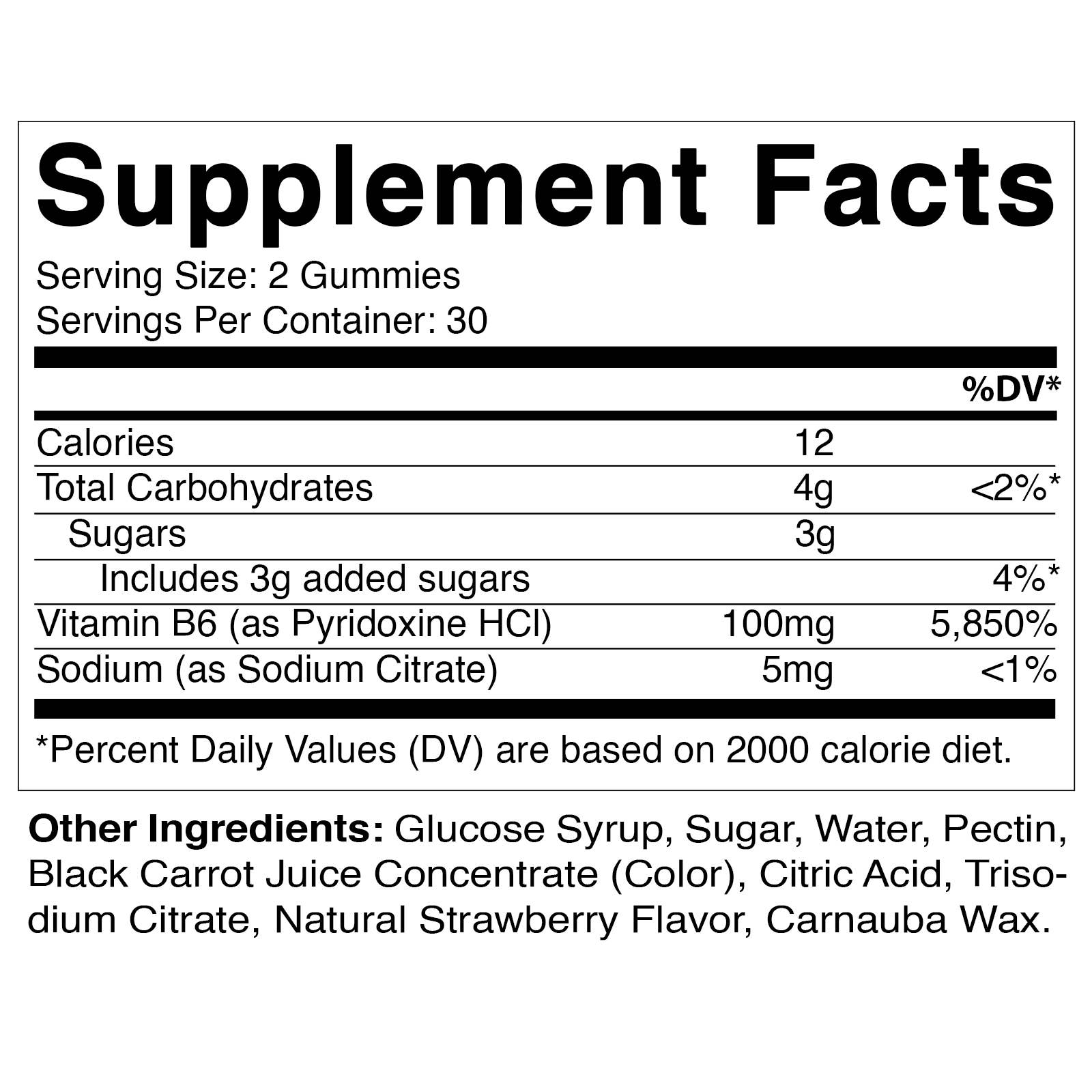 Vitamatic | Vitamin B6 100mg | Strawberry Flavor| 60 Gummies