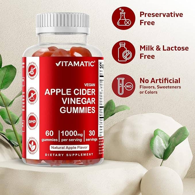 Vitamatic Apple Cider Vinegar 1000mg | 60 Vegan Gummies