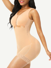 Full Body Shaper Glue Zipper Open Crotch Lace Firm Foundations