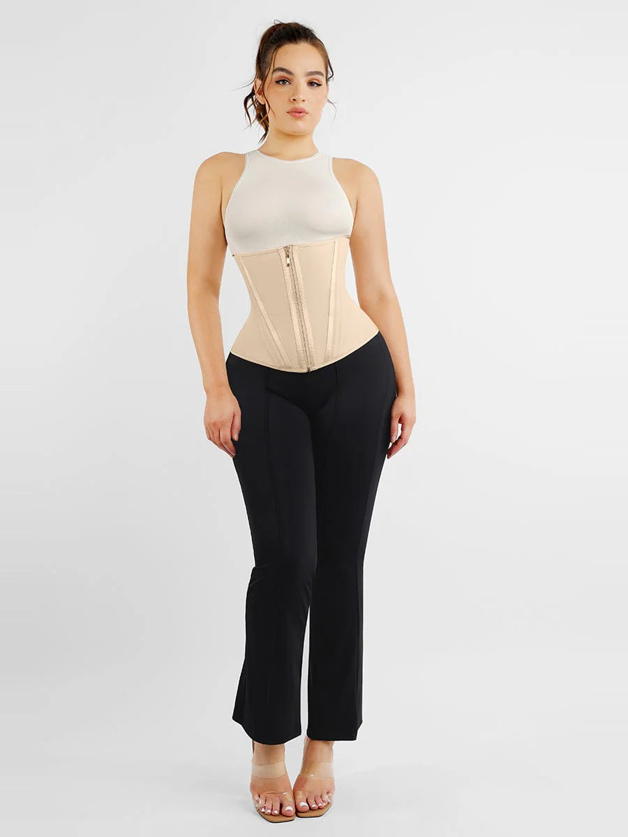 Smooth look Fat Burning Front Double Layer Zipper Tummy Control Waist Trimmer