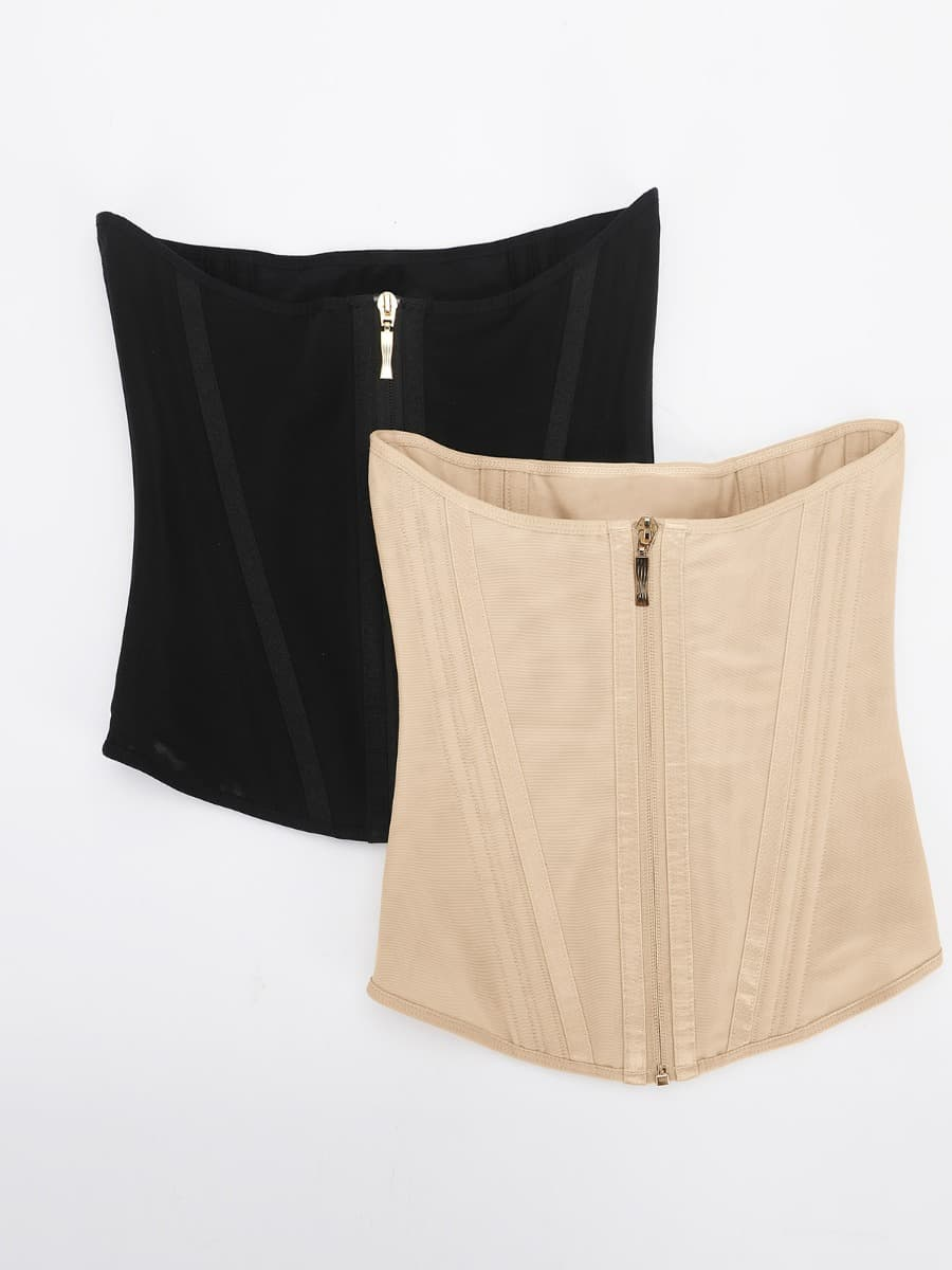 Smooth look Fat Burning Front Double Layer Zipper Tummy Control Waist Trimmer
